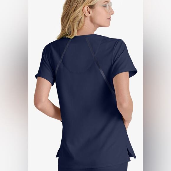Grey's Anatomy V-Neck Scrub TOP 3-Pocket STRETCH SZ XS - Picture 3 of 16